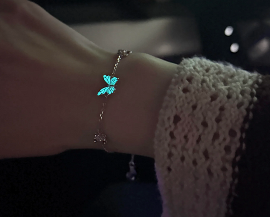 Bracelet Papillon Bleu Lumineux
