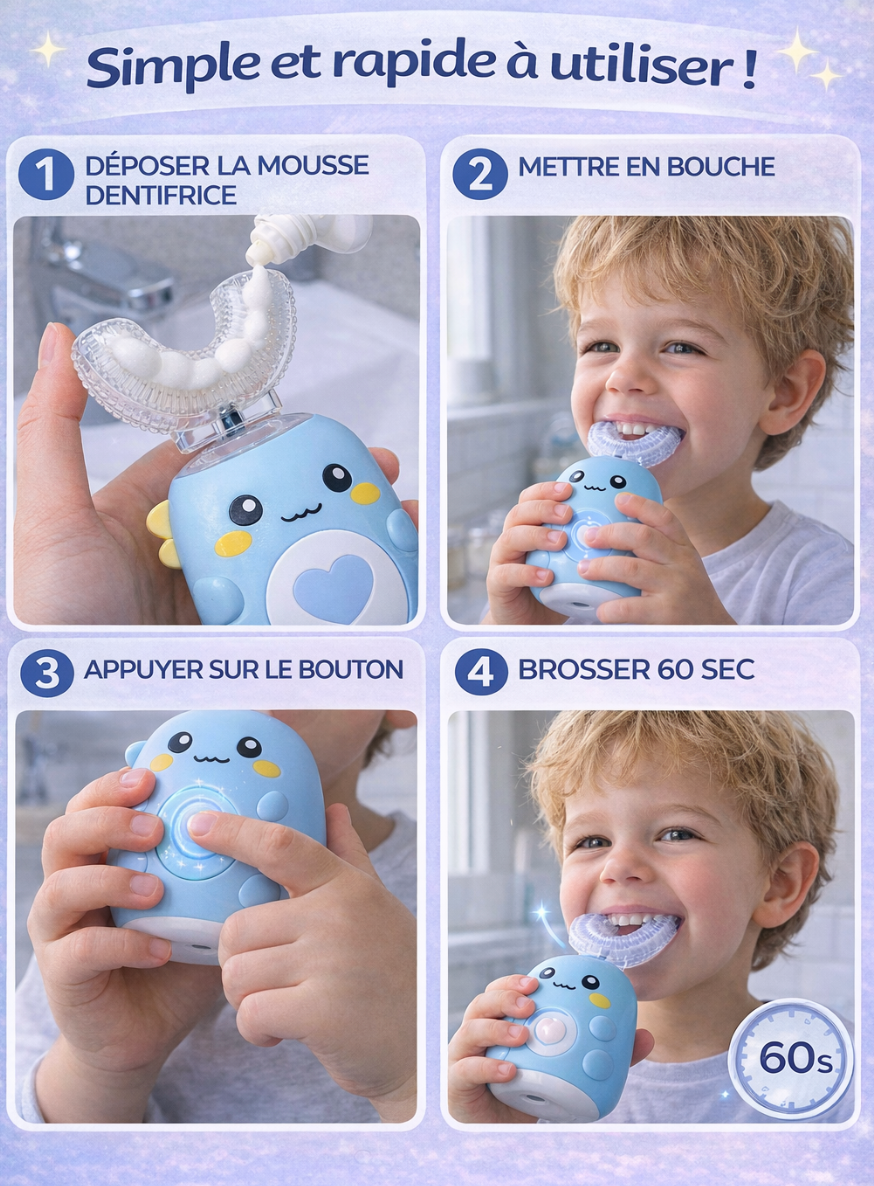 Telinoo – Brosse à dents électrique pour enfants