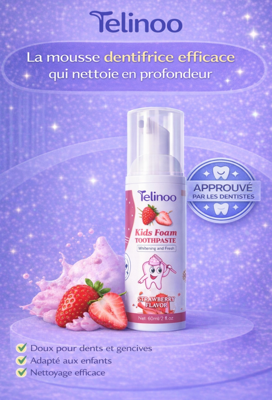 Telinoo – Mousse dentifrice goût Fraise